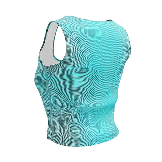 Blue Ripple Crop-Top - Trandoo