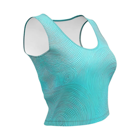 Blue Ripple Crop-Top - Trandoo